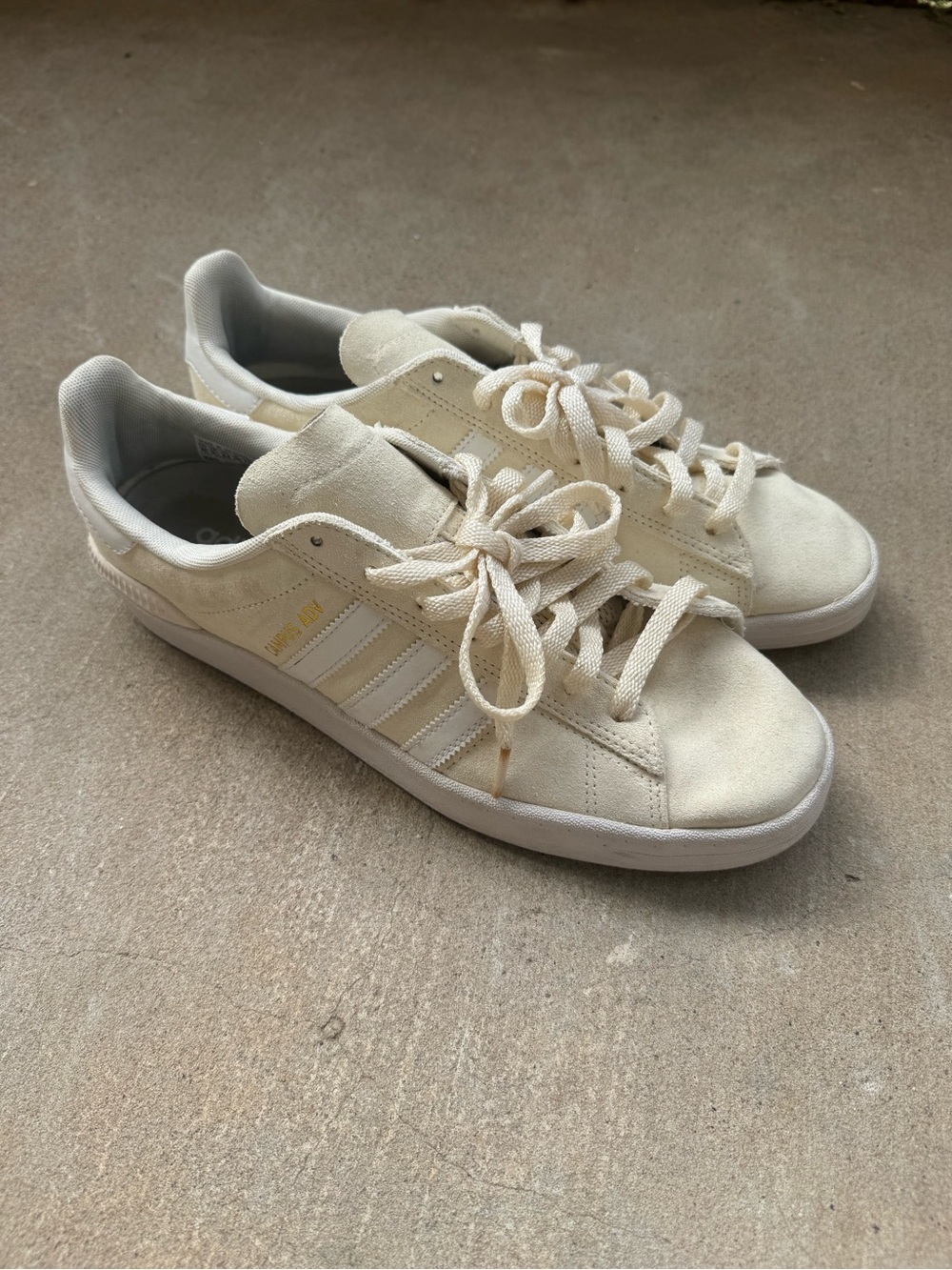 Adidas Campus Adv Off-White Suede Sneakers Size 10